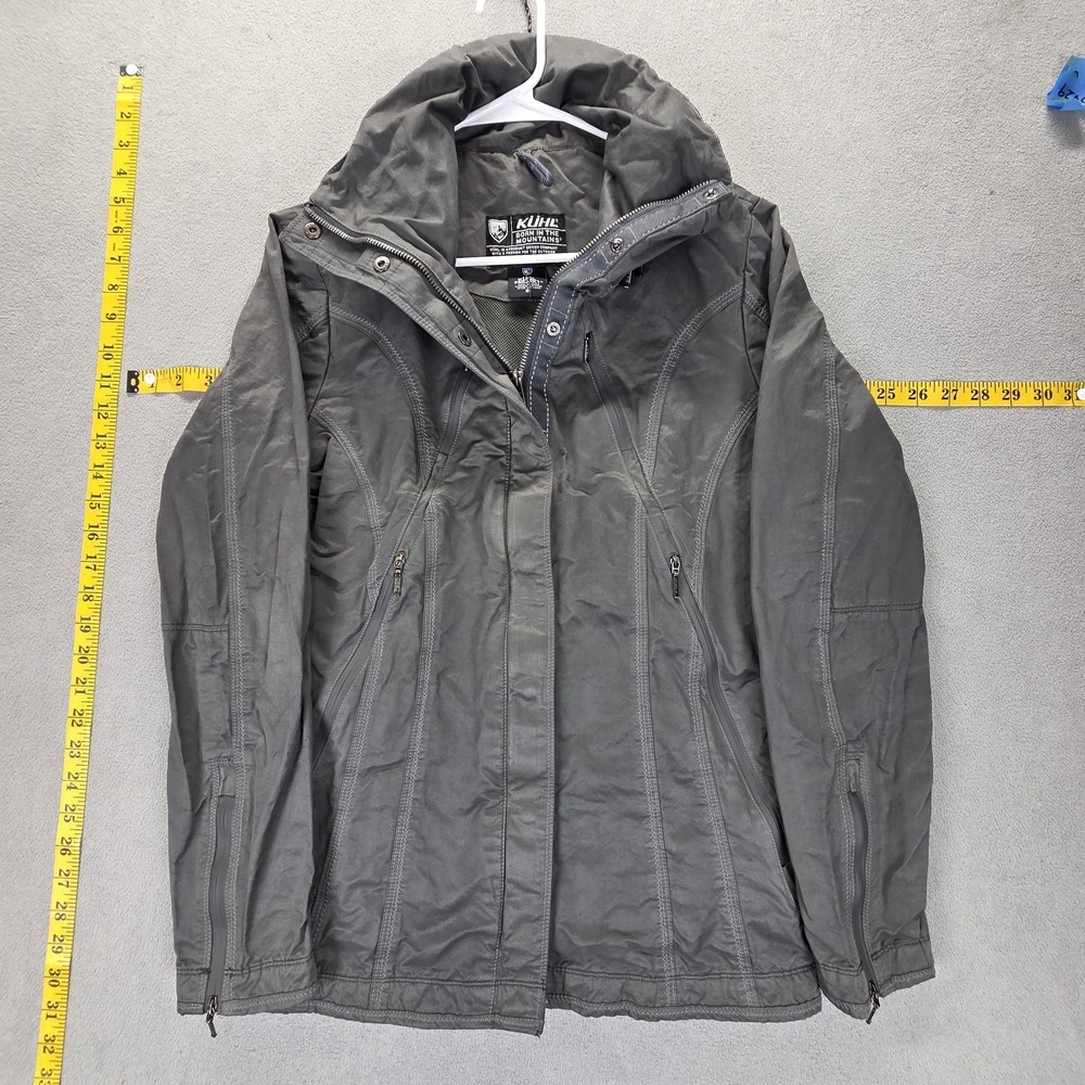 Kuhl Jacket Womens Small Gray Lena Projekt Twill Lined Collared Full Zip
